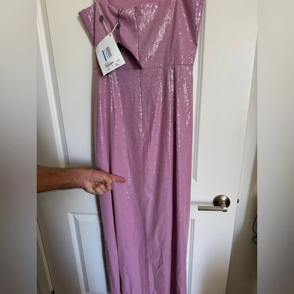 HALSTON Alania Ruched A-Line Sequined Gown Size 14 NWT